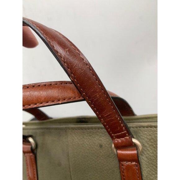 Fossil Keyper Green Brown Leather Shoulder Bag Missing Crossbody Strap - Picture 5 of 13